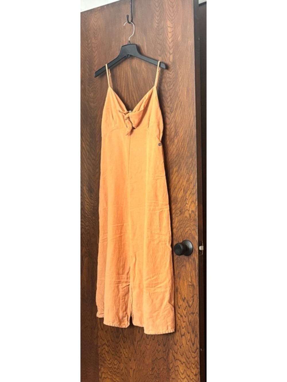 Roxy Women's Sleeveless Midi Dress with Front Tie in Tan